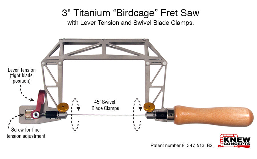 Knew Concepts Titanium “Bird Cage” Precision Crafted Fret Saws