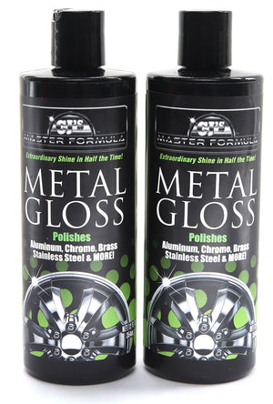 Original Master Formula Metal Gloss Detail Polish - 2 Pack 12oz Bottles Extraordinary Shine for Aluminum, Chrome, Brass, Stainless Steel and More