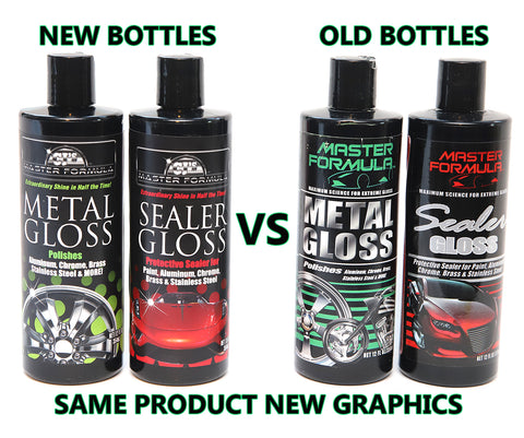 Image of Master Formula Metal Gloss and Sealer Gloss Original Detail Polish and Sealer - 2 Pack 12oz Bottles Kit for Extraordinary Shine and Sealing for Aluminum, Chrome, Brass, Stainless Steel and More